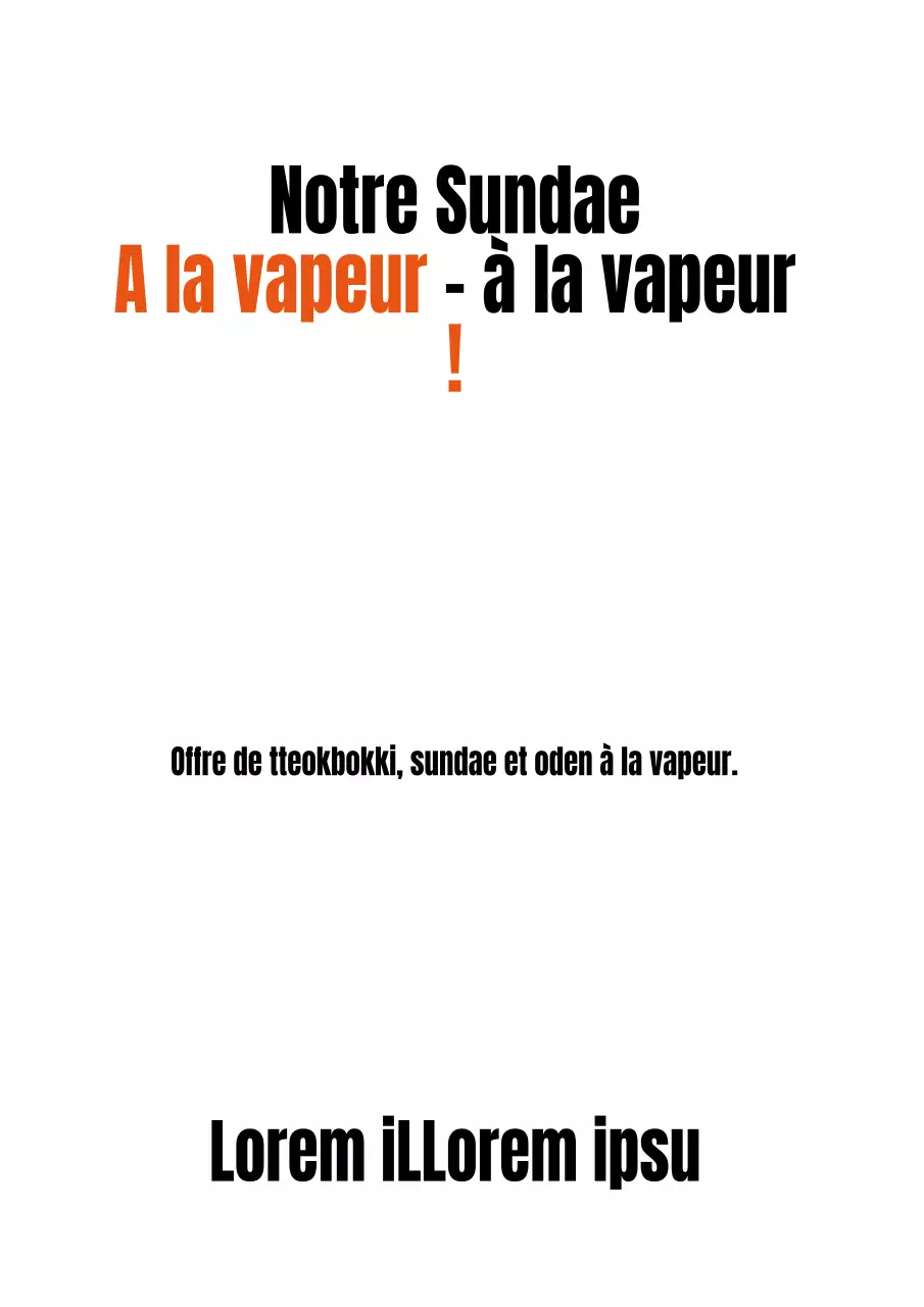 Faites la promotion de votre restaurant avec un texte noir et rouge bien visible.