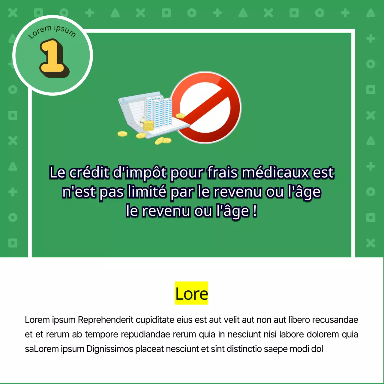 Quiz fiscal de fin d'année avec de jolies illustrations vertes
