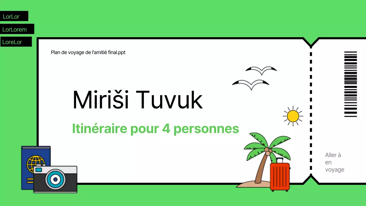 Thème de voyage vert et bleu