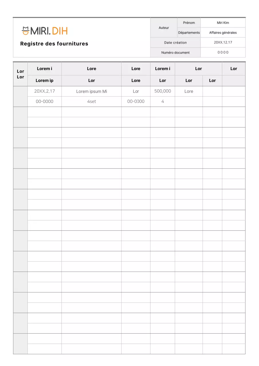 Documentation simple du livre d'approvisionnement
