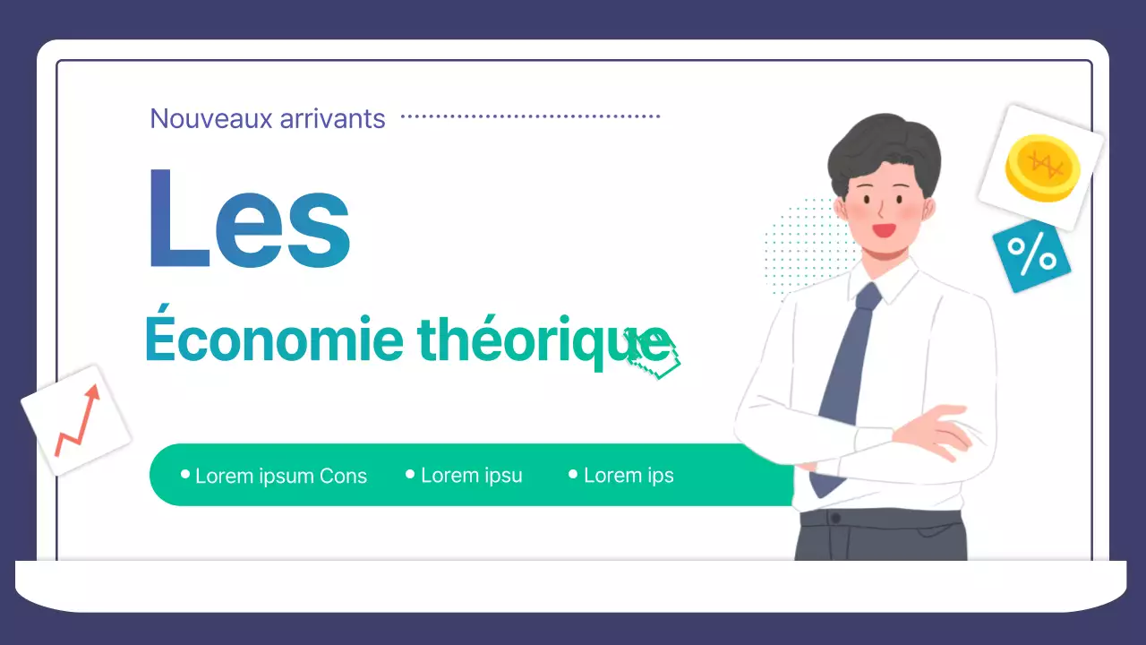 Illustration en dégradé bleu vert Matériel de cours sur la théorie économique