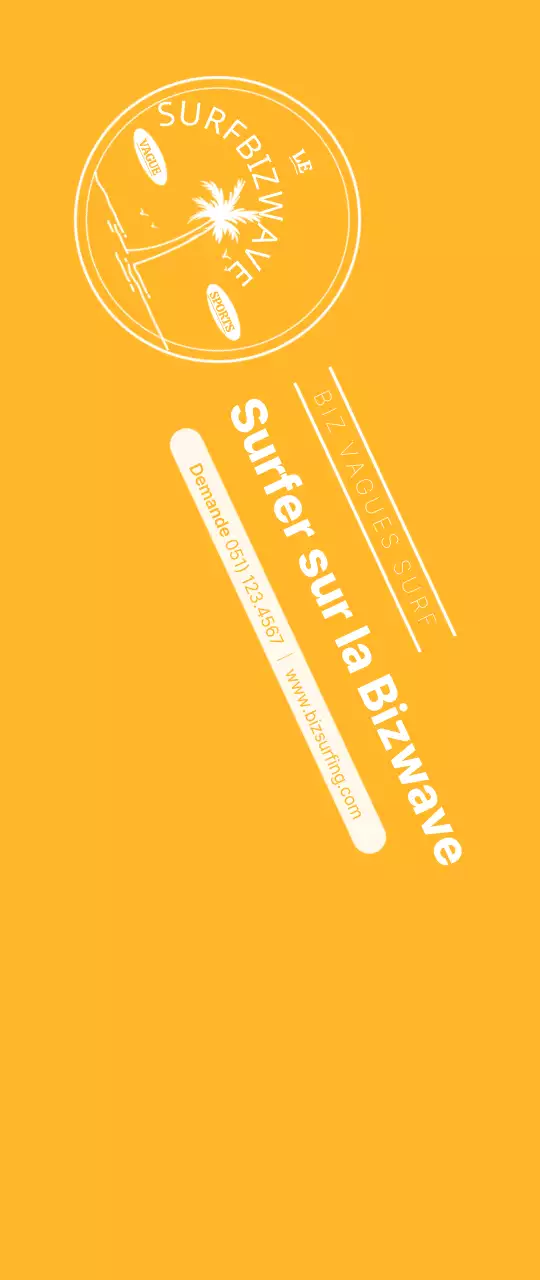 Un logo simple, bleu et jaune, représentant l'emblème du surf, pour promouvoir le magasin.