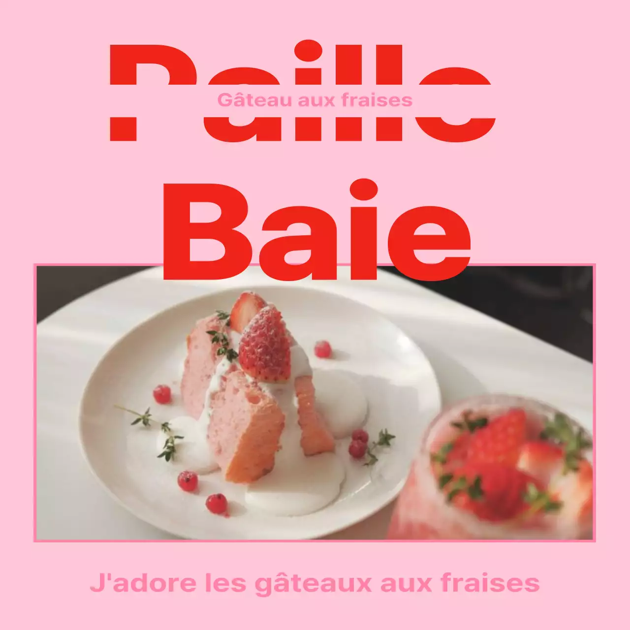 Promouvoir un menu cadre photo en rouge et rose