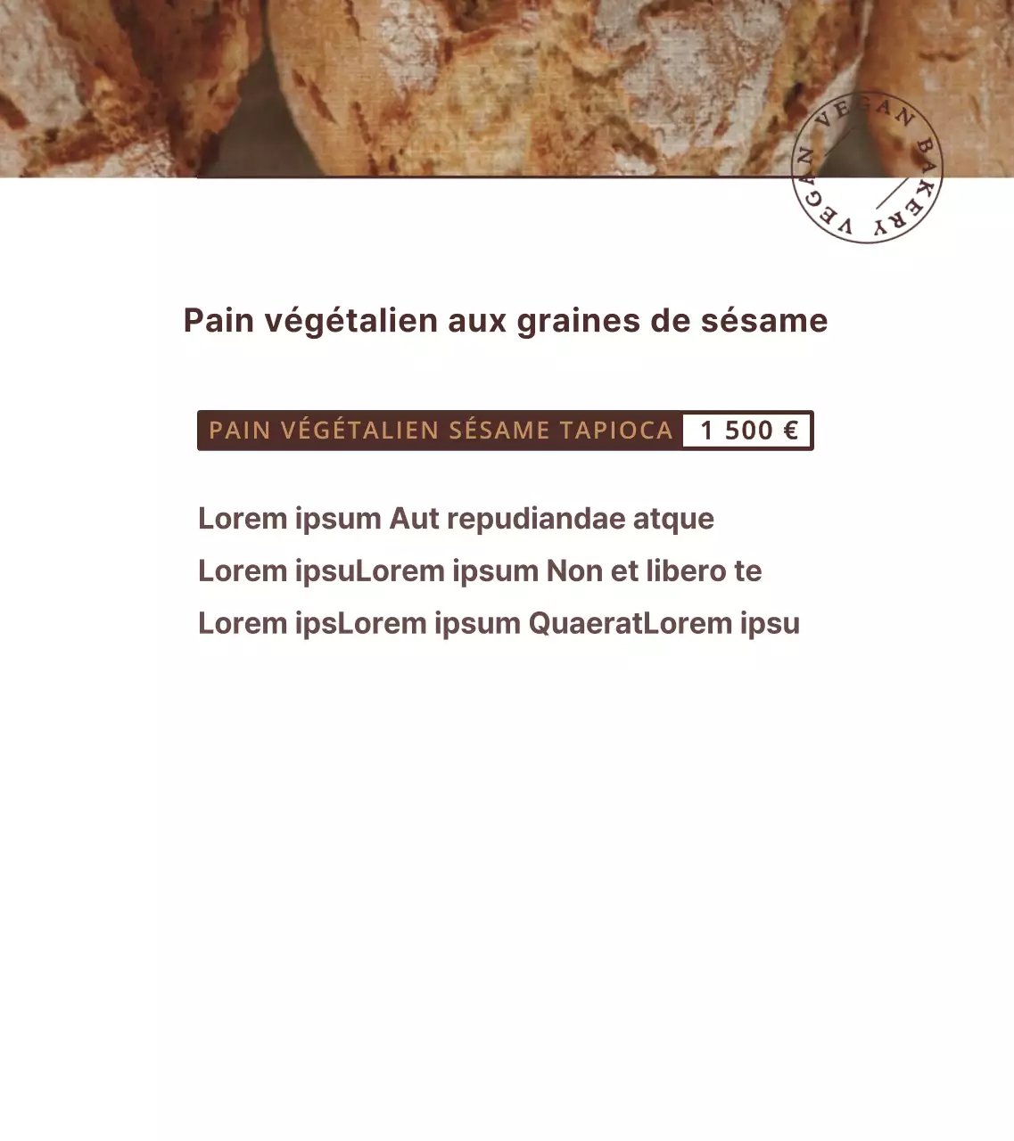 Marron, style de mise en page simple pour le texte Pain d'information