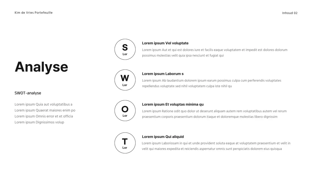 Eenvoudig studentenportfolio in wit en zwart