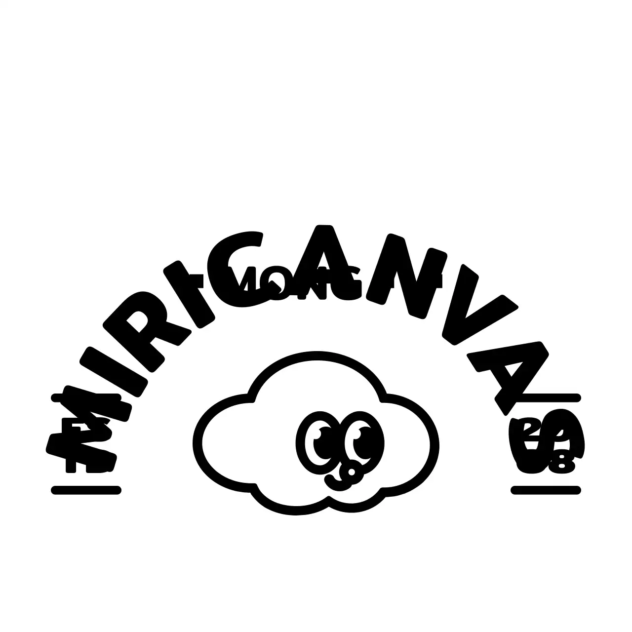 Emblème logo style café avec illustration simple et mignonne de cupcake