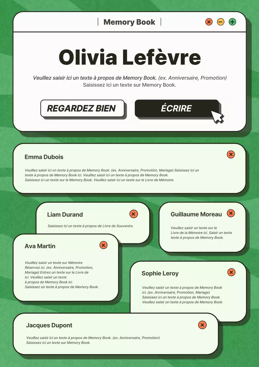 Concept d'interface vert et blanc, papier à rouler