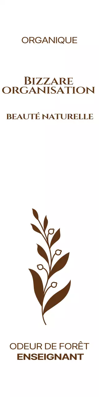 Pour la promotion des cosmétiques biologiques, avec une illustration simple en marron foncé.