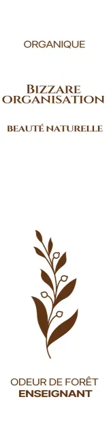 Pour la promotion des cosmétiques biologiques, avec une illustration simple en marron foncé.