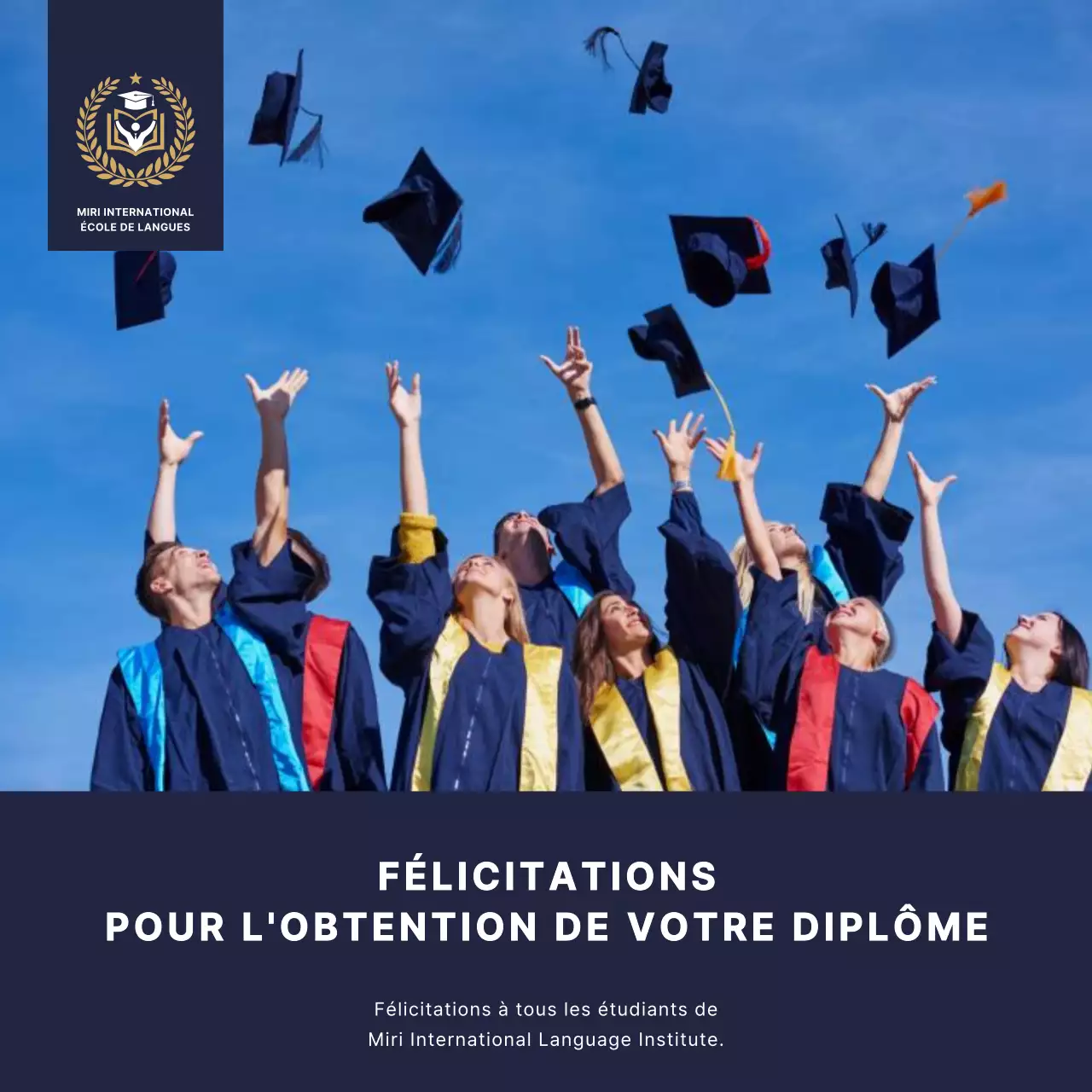 Célébration de la remise des diplômes de l'école de langues Navy Formal Simple