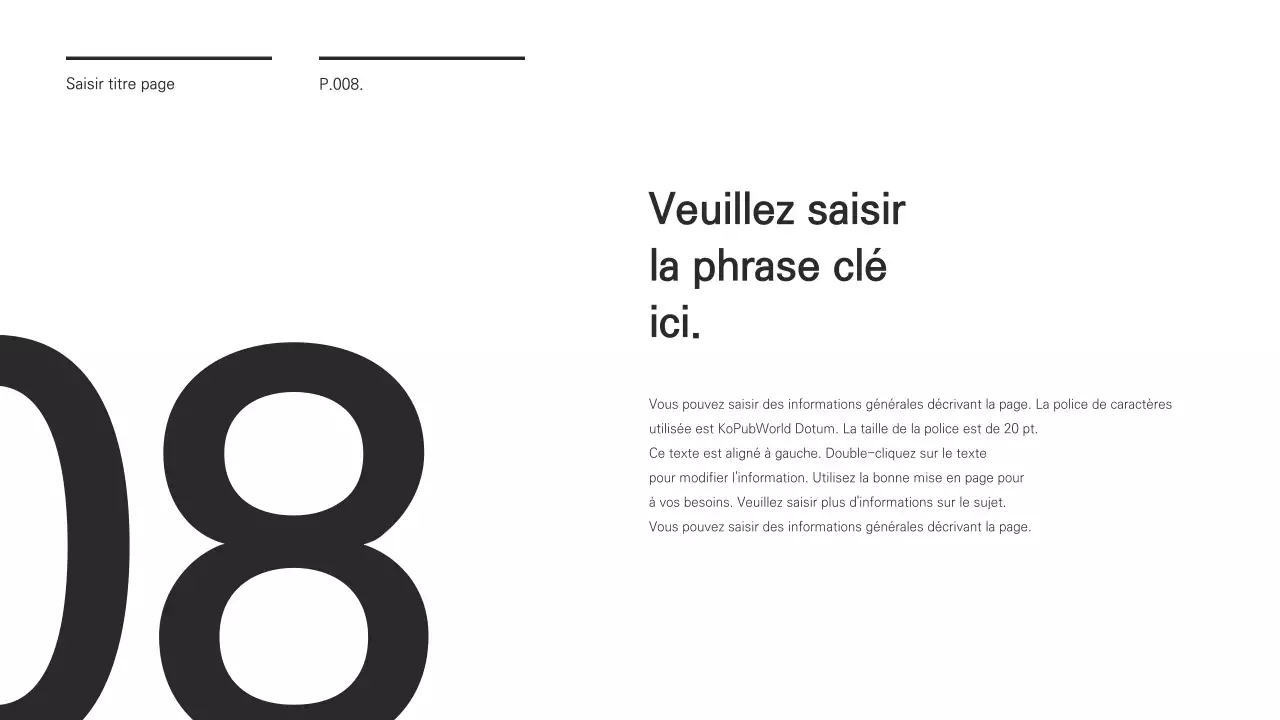 Une présentation chic