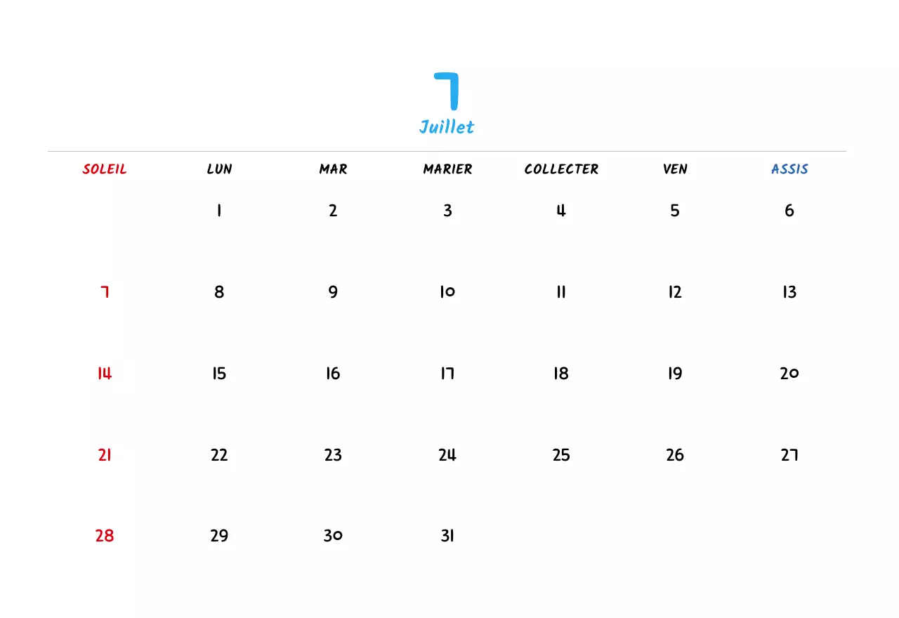 Calendrier du Nouvel An avec de jolies illustrations