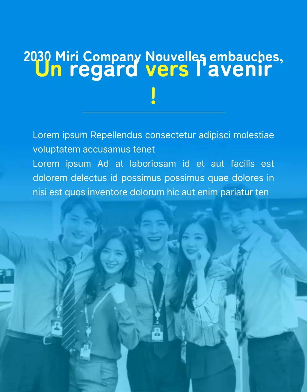 Bulletin d'information d'entreprise webzine bleu et jaune