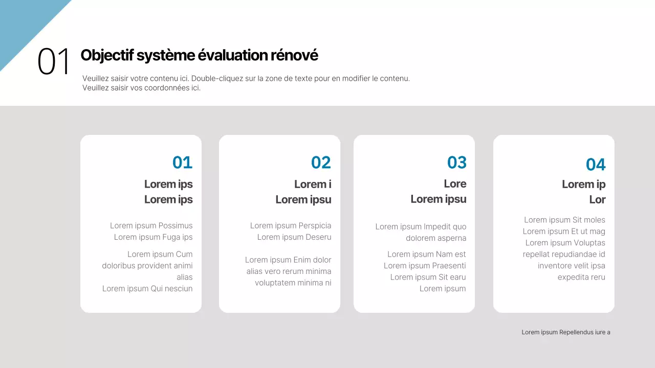 Plan d'affaires bleu-vert et gris pour la réorganisation du système d'évaluation du personnel de Mirigroup Plan d'affaires