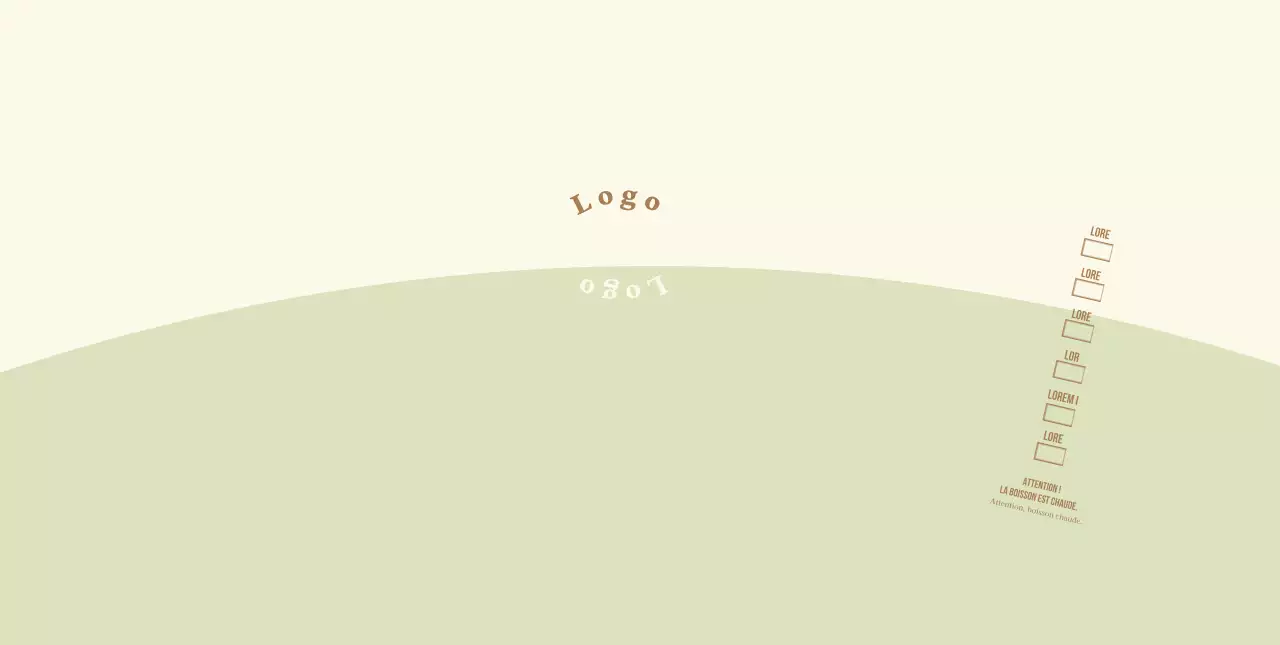 Lettrage rond jaune vert