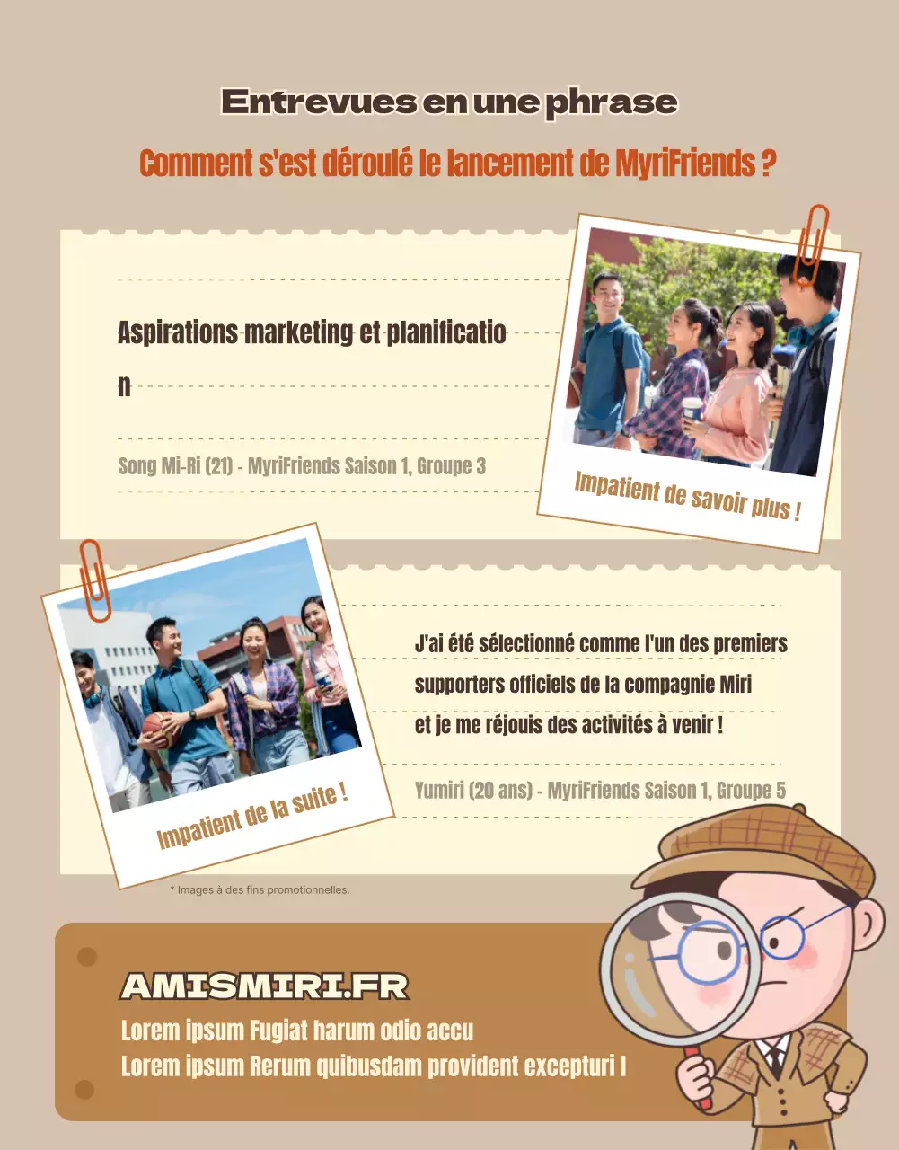 Lancement des mignons Supporters bruns et jaunes de MyriFriends