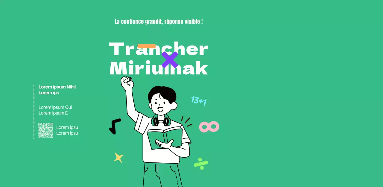 Illustration d'une école secondaire de mathématiques avec un étudiant vert