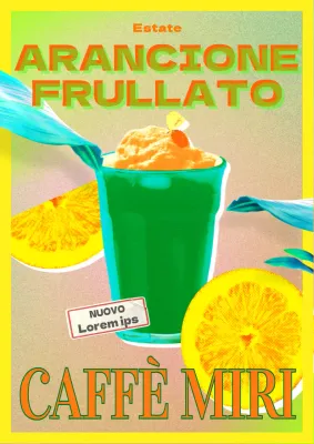 Promuovere un nuovo menu di bevande estive con un concept pop art in un caffè chic