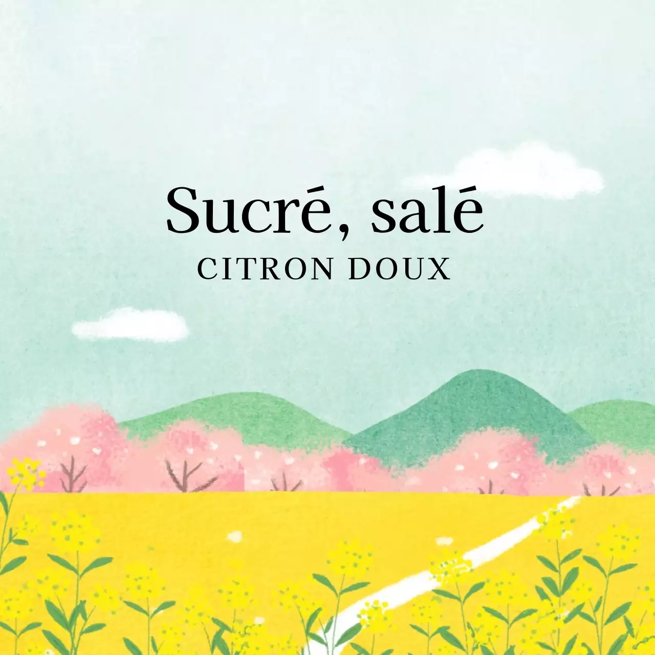 Diffuseur avec illustration de paysage aquarelle bleu et jaune