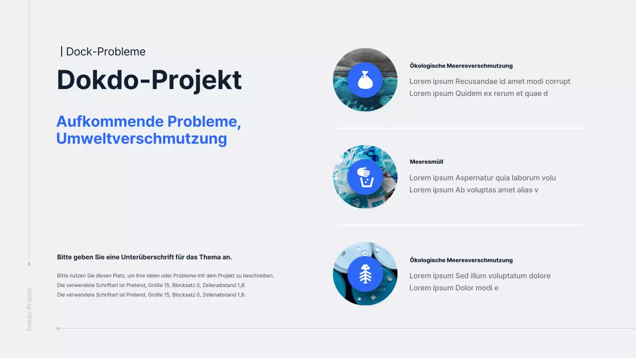 Präsentation über das Projekt zur blauen und grauen Verteidigung von Dokdo