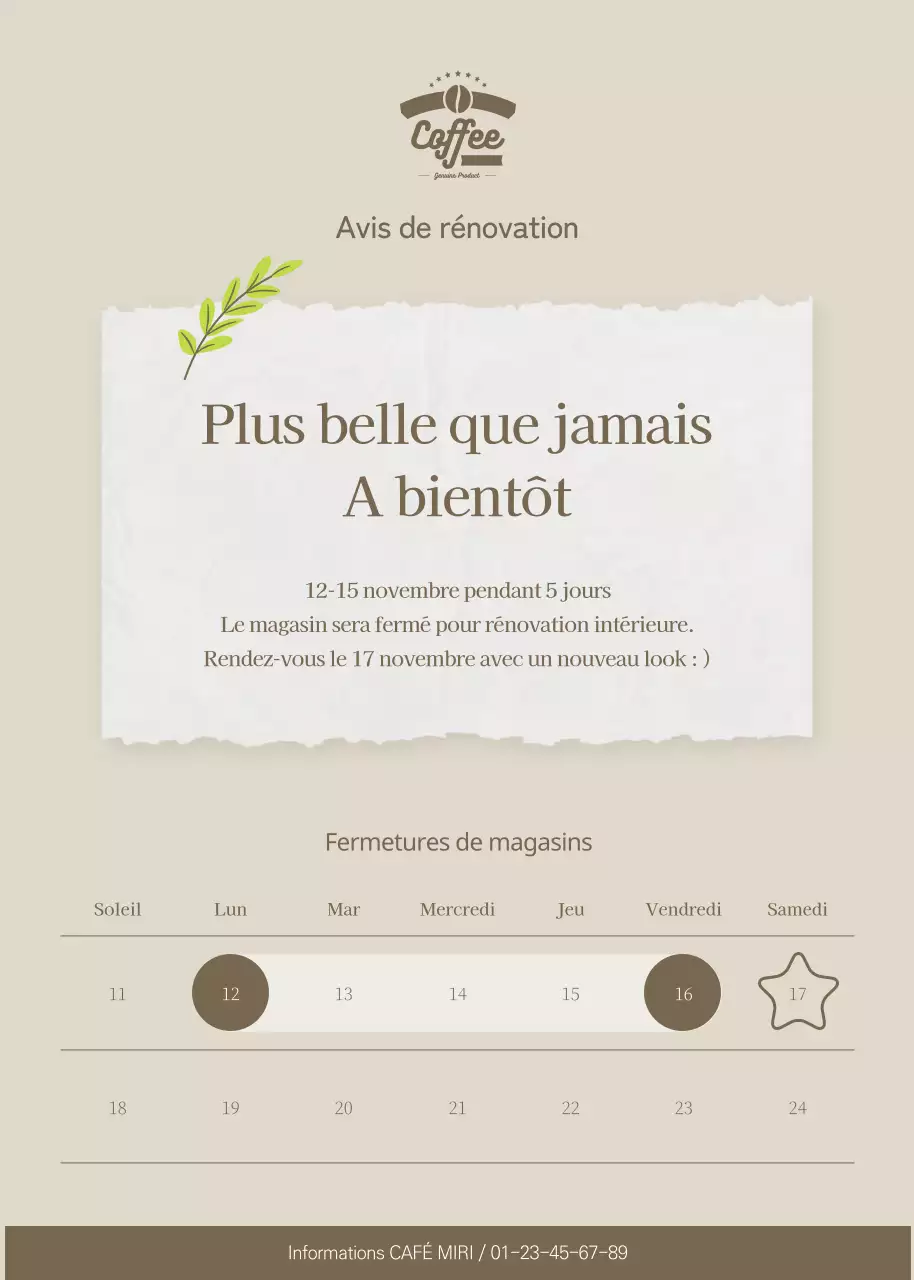 Fermeture de magasins en brun