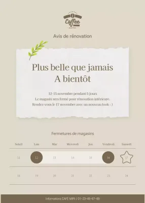 Fermeture de magasins en brun