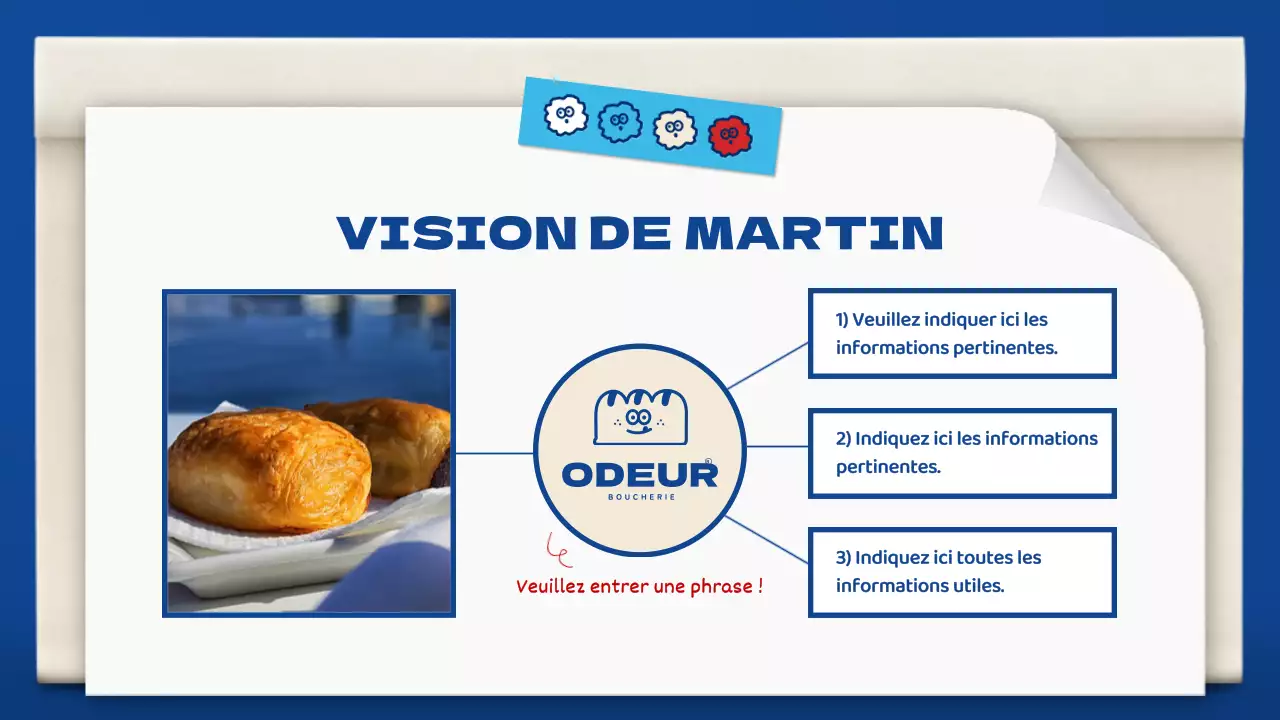 Portefeuille d'une jolie boulangerie en bleu et marron