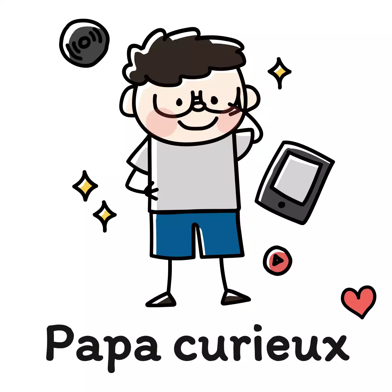 Concept de présentation de la famille avec des illustrations familiales simples et mignonnes de style gribouillis