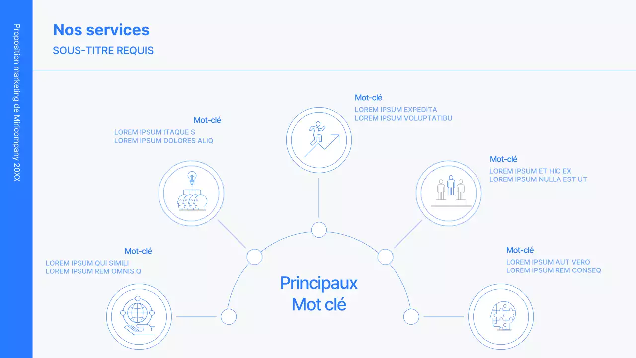 Kit de concept d'entreprise avec des lignes bleues, minimalistes et simples