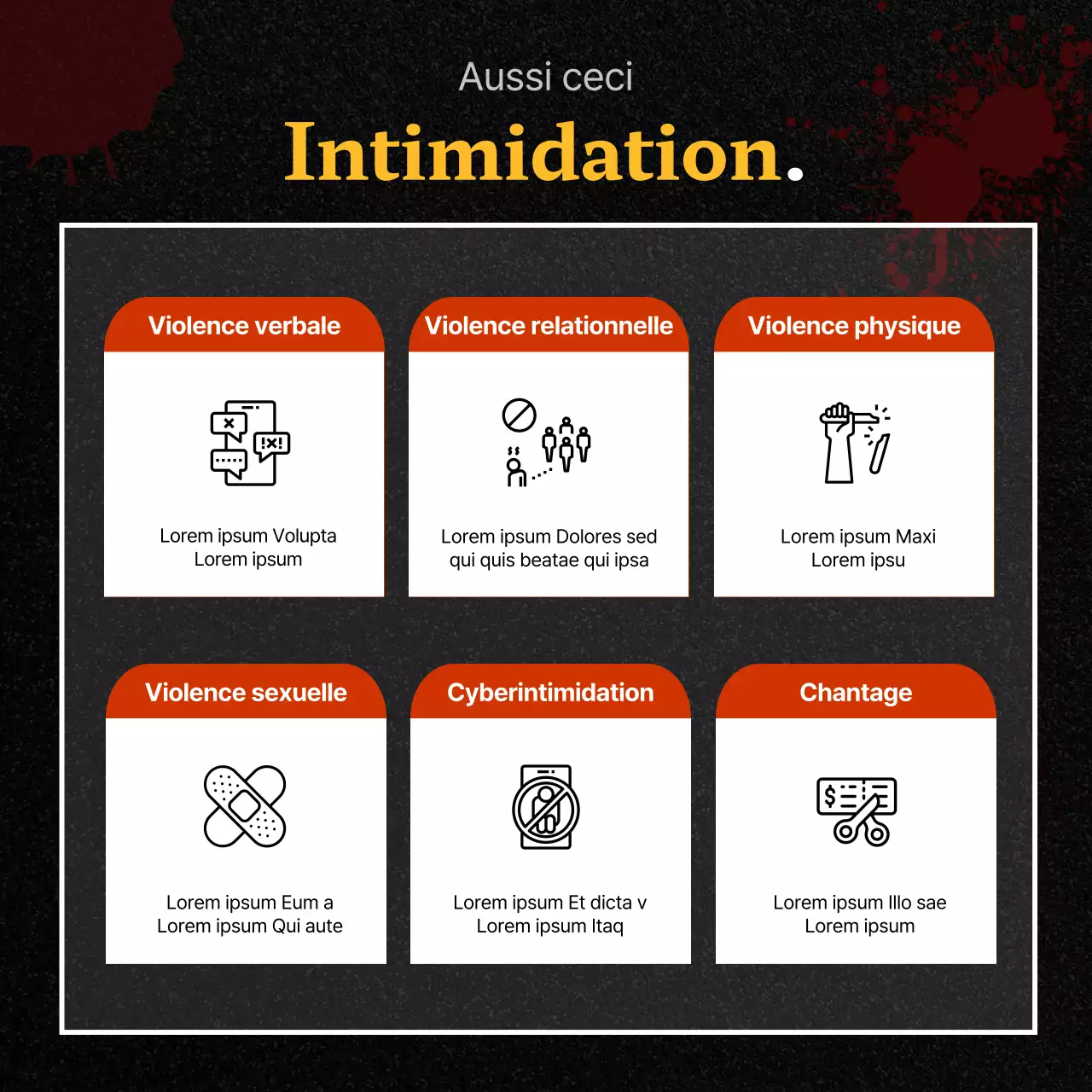 Poste du Bullying Prevention Advice Centre en noir et rouge