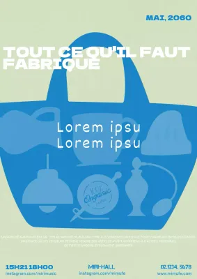 Promouvoir le marché aux puces artisanal de votre panier bleu et vert