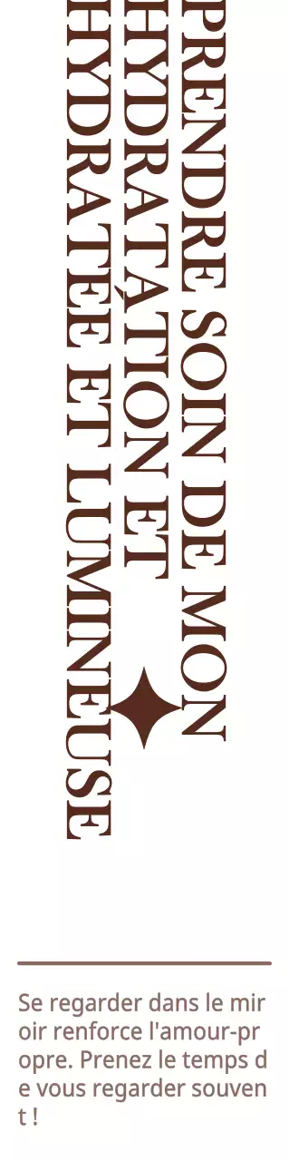 Texte émotionnel sur la beauté en marron et blanc Style de mise en page Promotion et vente d'un salon de beauté