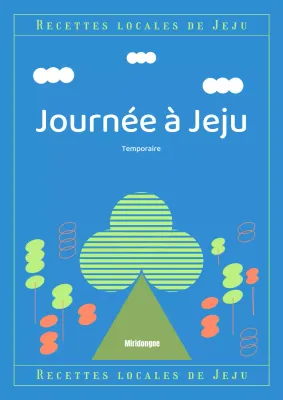 Recettes de cuisine de Jeju avec un concept de design simple bleu clair