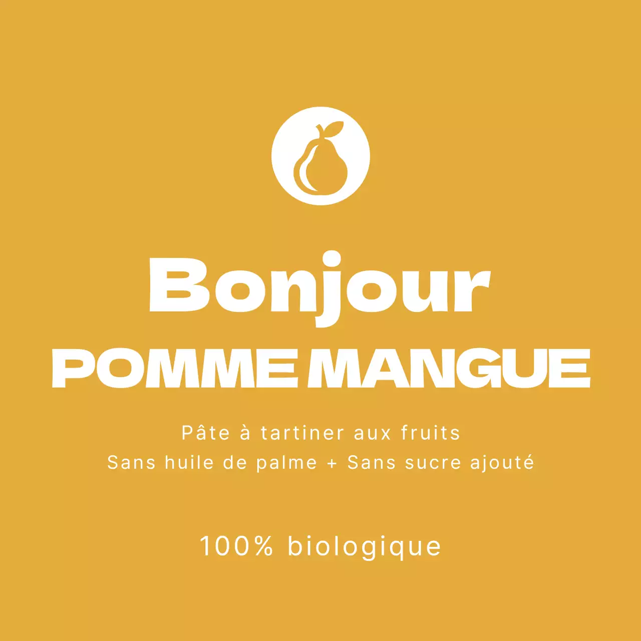 Étiquette de confiture de pommes et de mangues