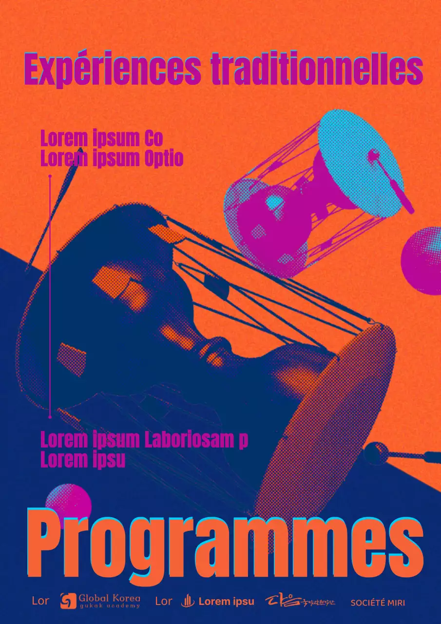 Programme d'effets d'impression en orange