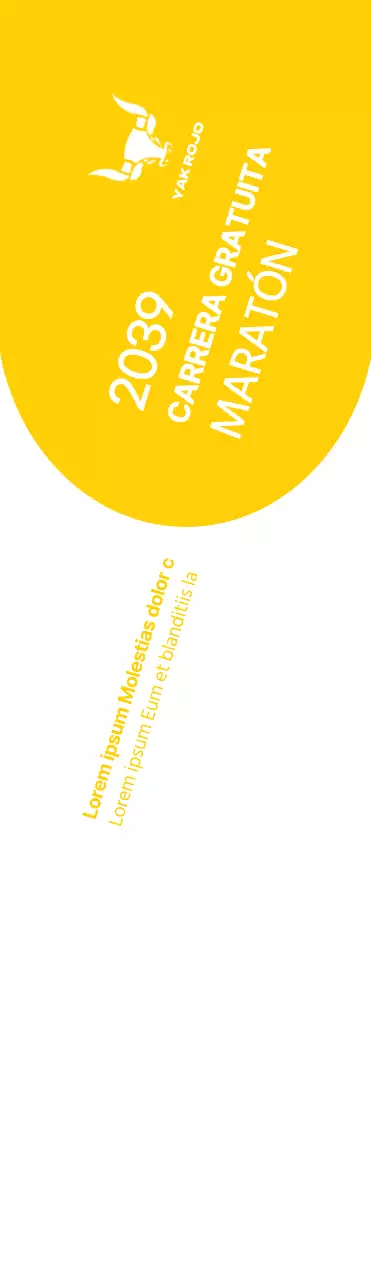 Estilo sencillo en amarillo y blanco para información y promoción de maratones