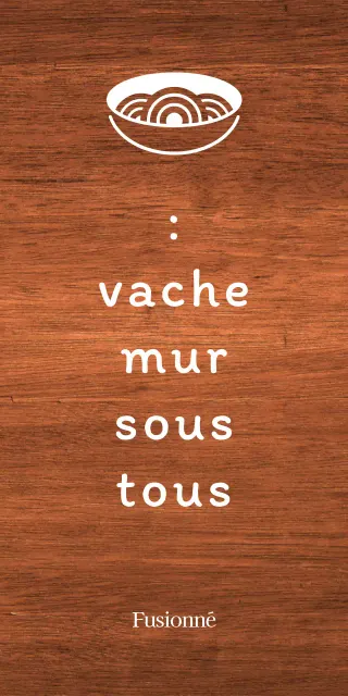 Enseigne simple d'un restaurant coréen avec texte blanc et illustrations de nouilles