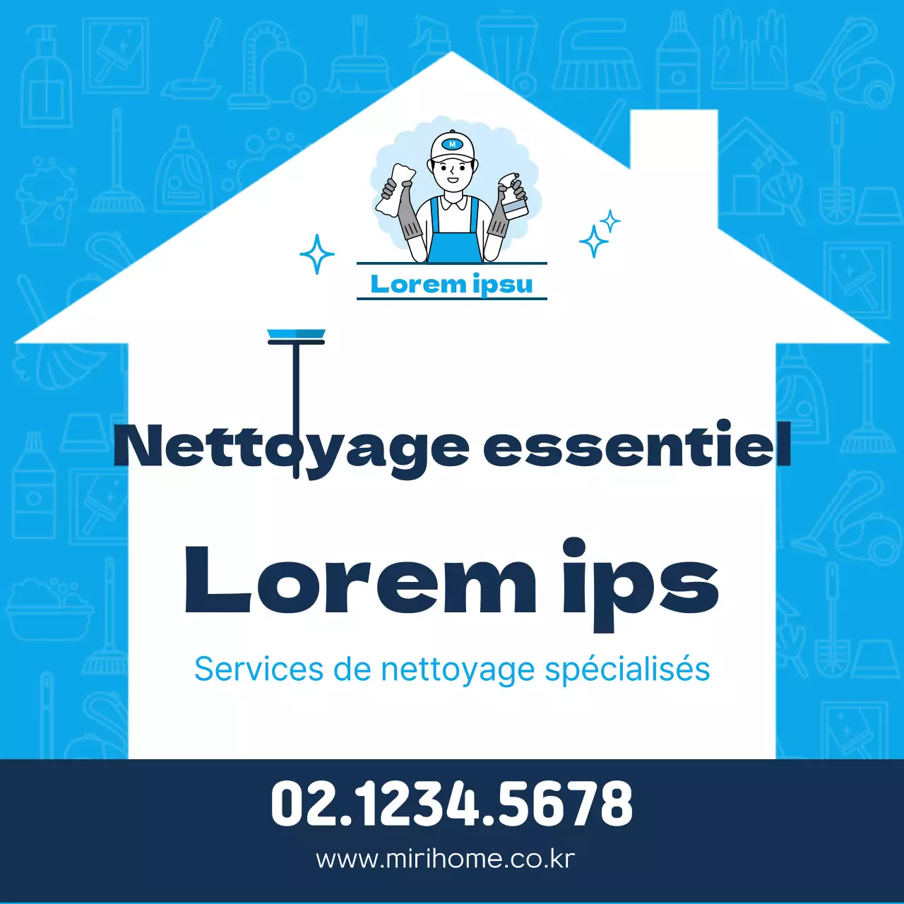 Nettoyage de l'emménagement Service de nettoyage de la maison en bleu