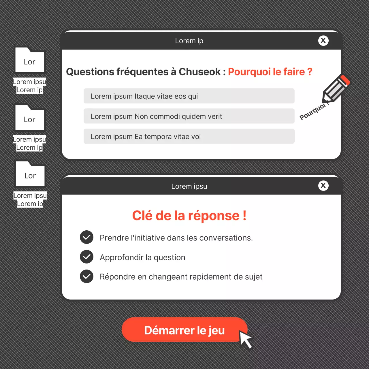 Carte de vœux Obon gris foncé et orangeNews
