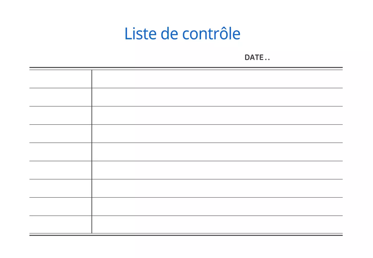 Liste de contrôle