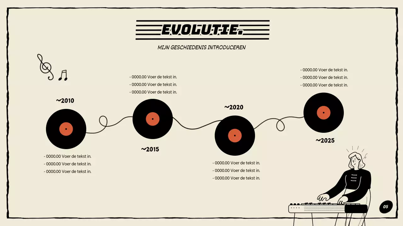 Composer portfolio in oranje en zwart