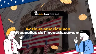 Informations sur les investissements en actions américaines en blanc et jaune