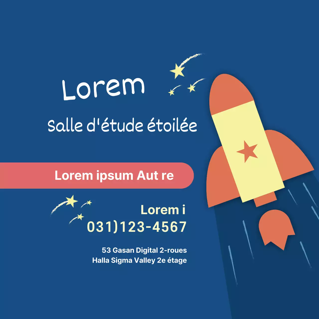 Illustration de l'espace bleu Publicité pour l'école
