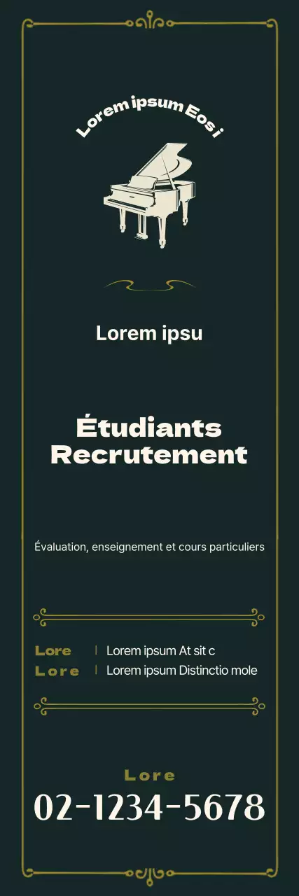 Cadre émotionnel en vert et jaune Annonce conceptuelle de recrutement pour une école de musique