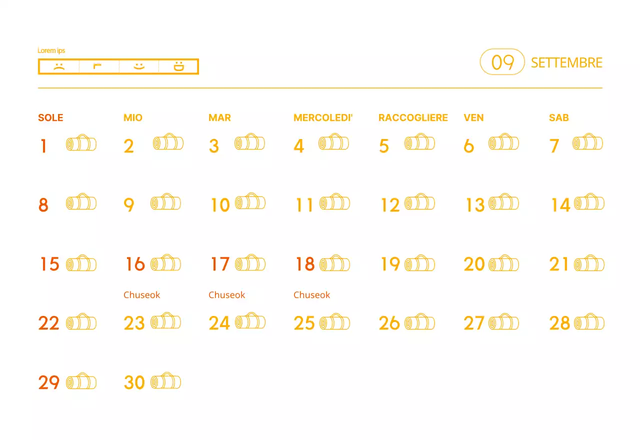 Calendari arancioni da regalare per promuovere il vostro studio di yoga