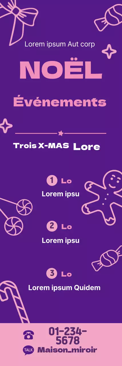 Purple Pink Illustration Christmas Party Room Promotion