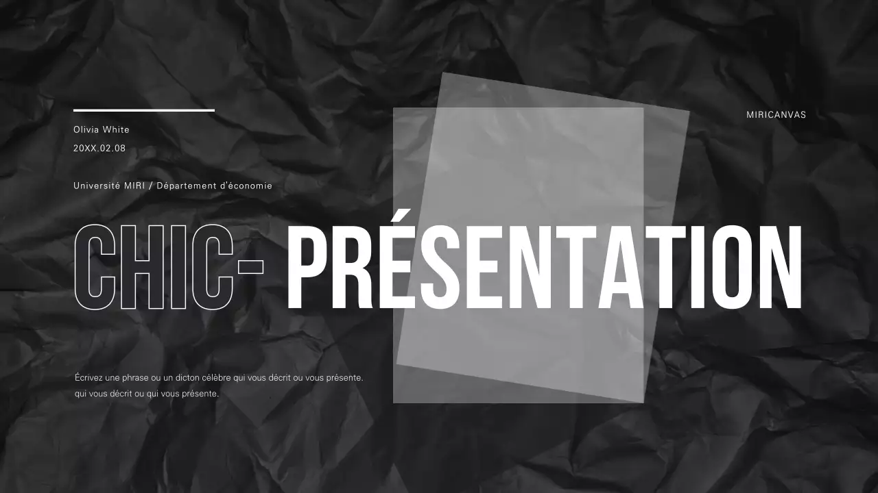 Une présentation chic