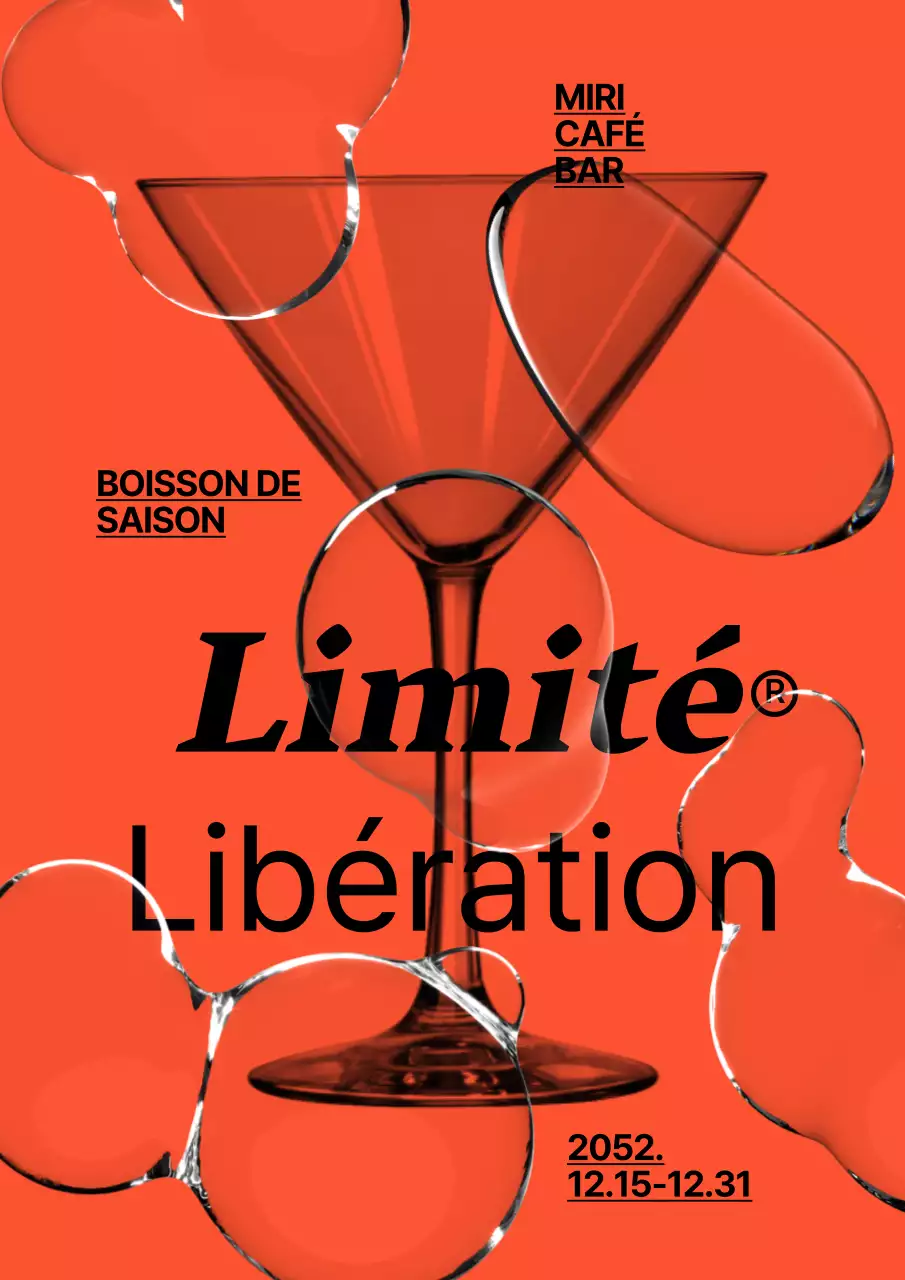 Menu de café-bar en rouge et noir