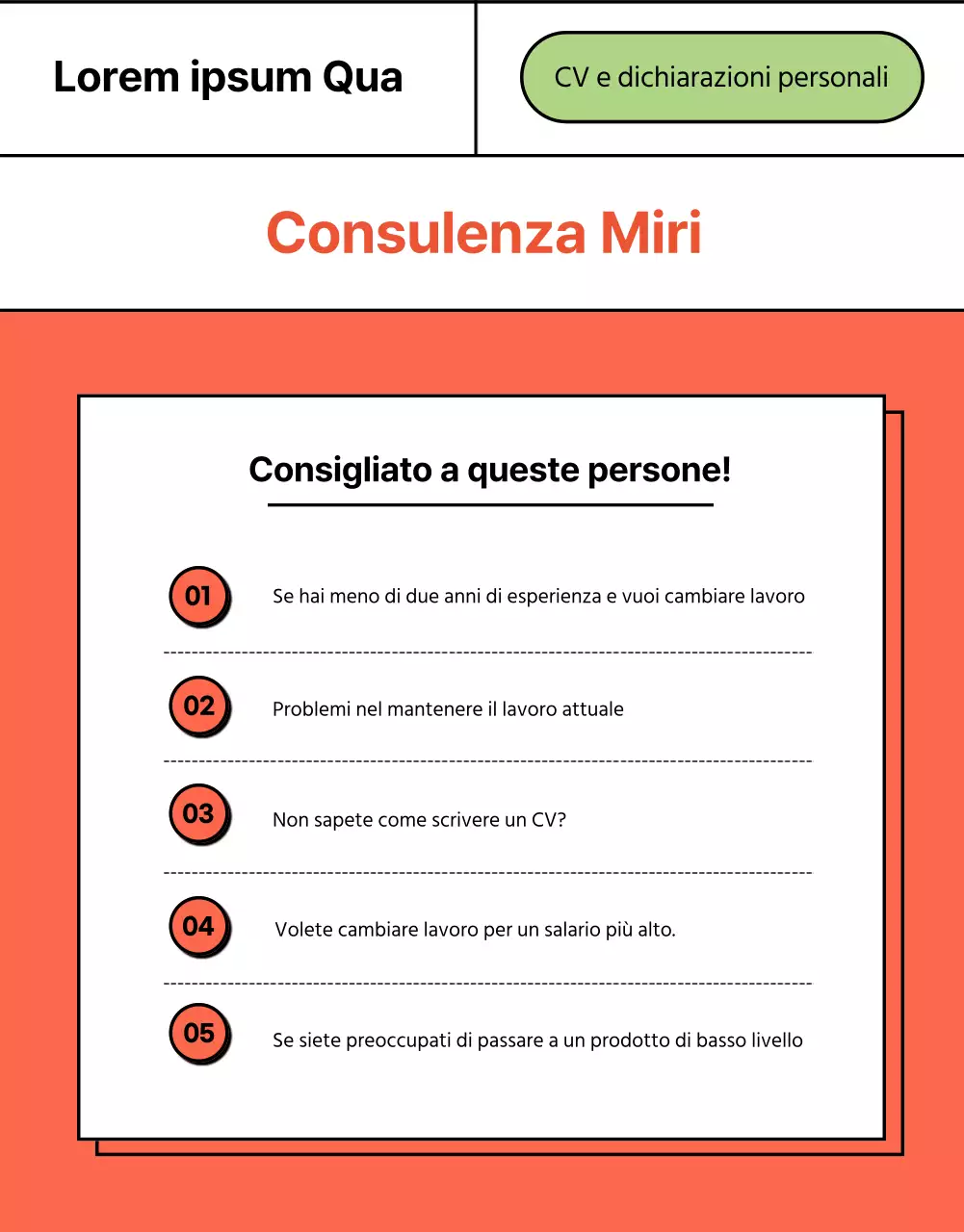 Promuovete la vostra esperienza di consulenza sul curriculum con un semplice concetto di ebook in bianco e rosso.