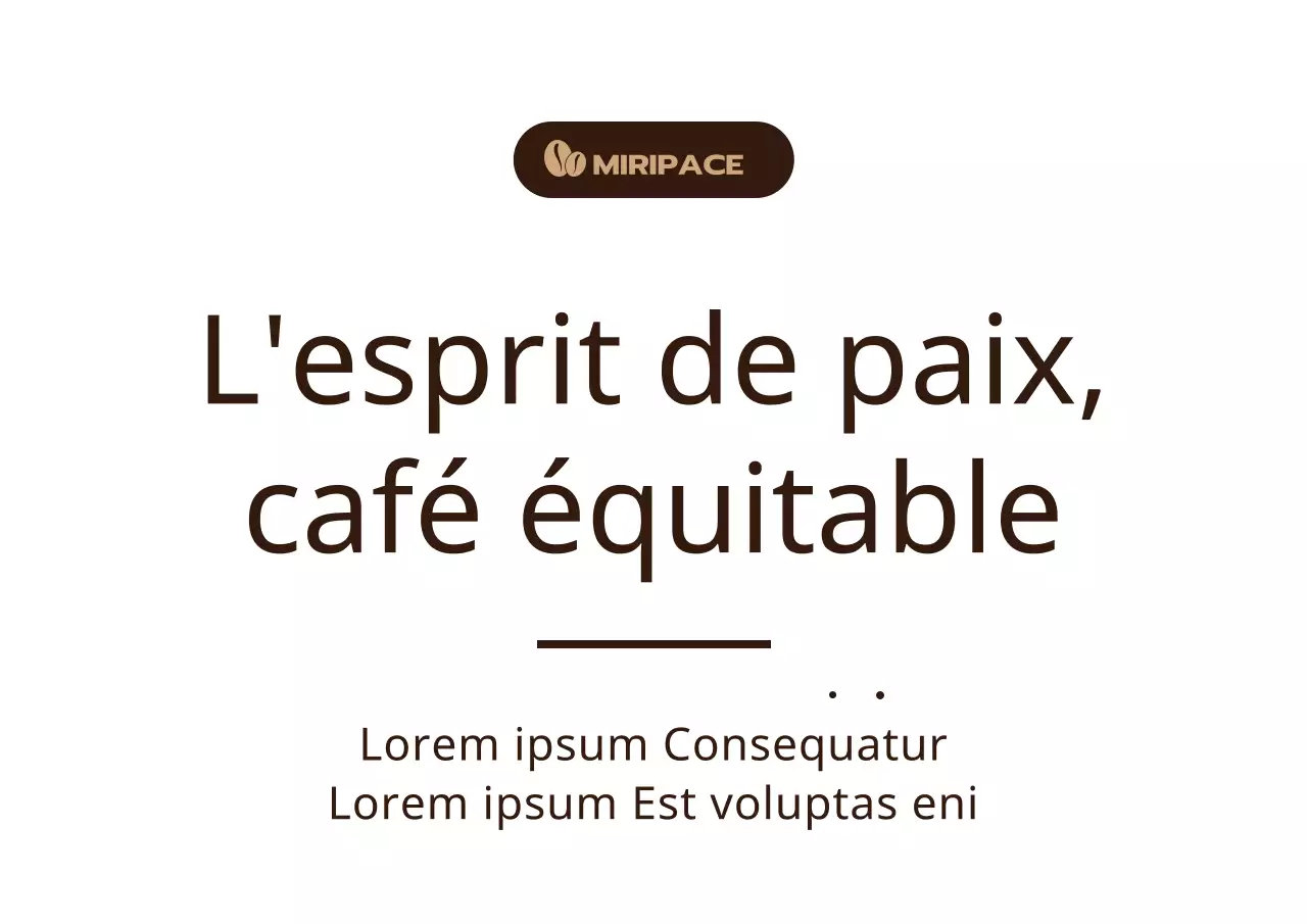 Marron, texte simple Information sur le café du commerce équitable en rayon